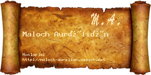 Maloch Aurélián névjegykártya